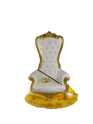 White & Gold Throne Chair
