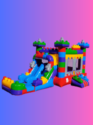 Mega Block Bounce House Combo - Dual lane