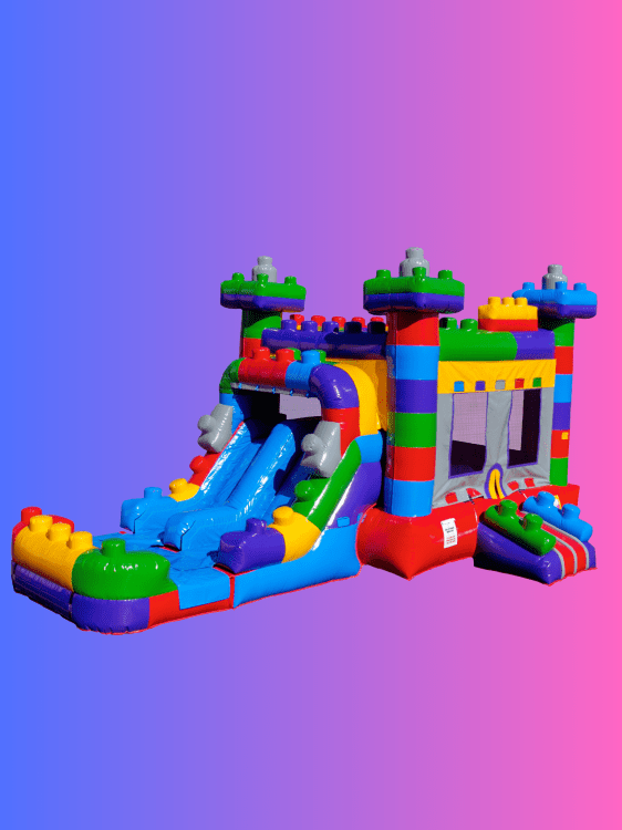 Mega Block Bounce House Combo - Dual lane